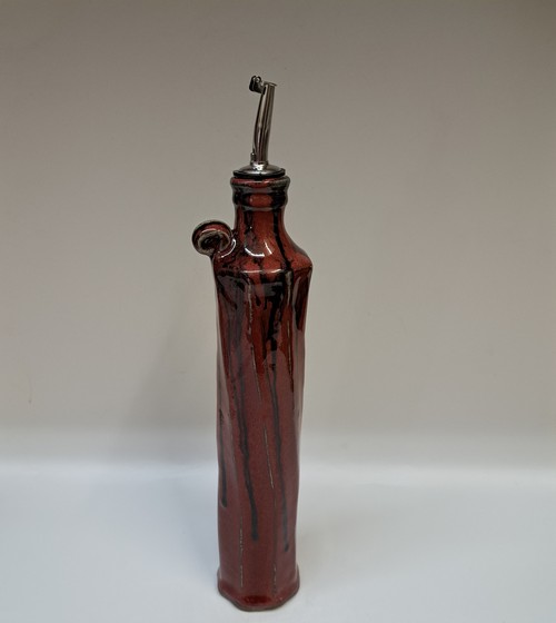 Click to view detail for #251244 Oil Cruet Red/Black $24.50